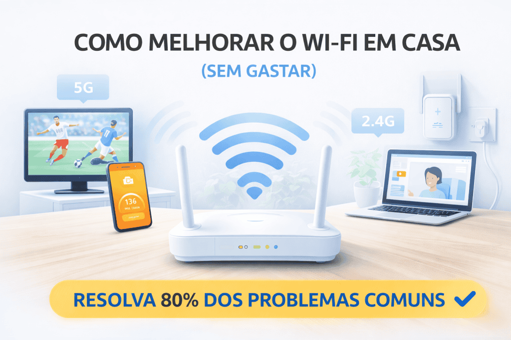 Como Melhorar o Wi-Fi em Casa (Sem Gastar) — Guia 2026