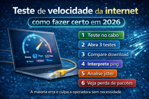 teste de velocidade da internet como fazer certo em 2026
