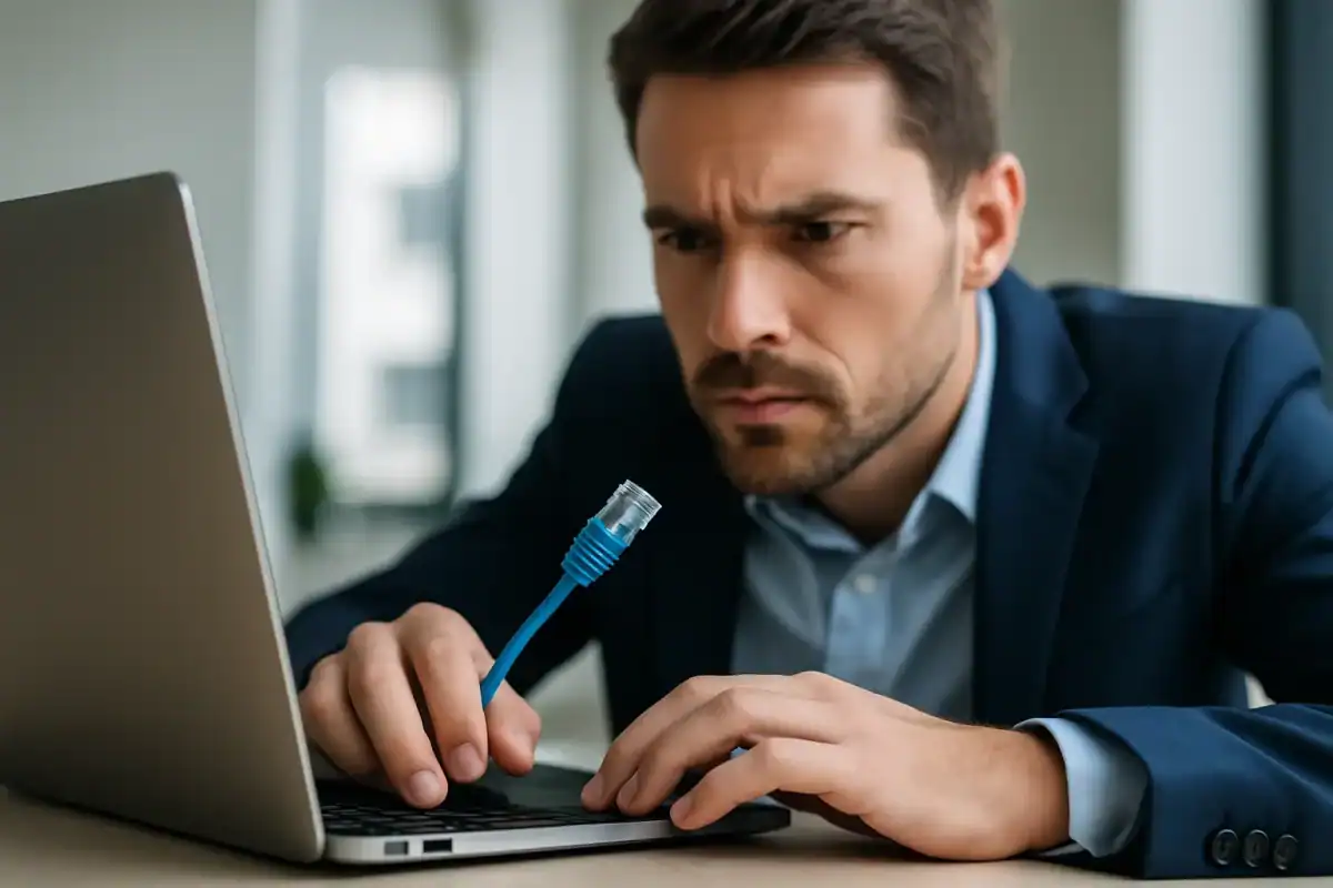 Teste a internet no cabo Ethernet sem erro