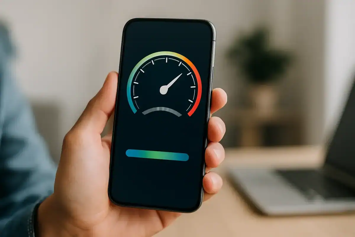 Teste de velocidade no celular sem erro