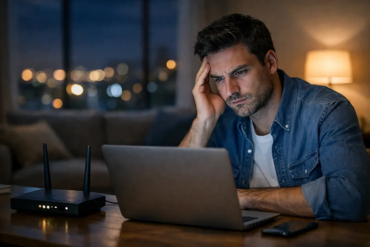 Por que a internet fica lenta à noite?
